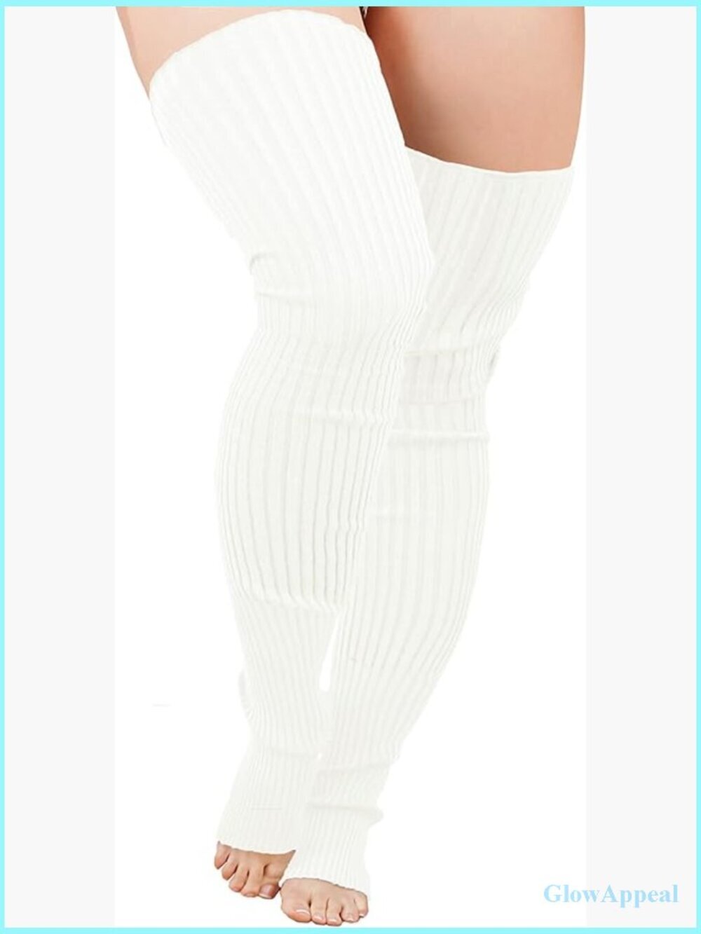 Plus Size Extra Long Knit Thigh High Leg Warmers Boot Socks Stay Up